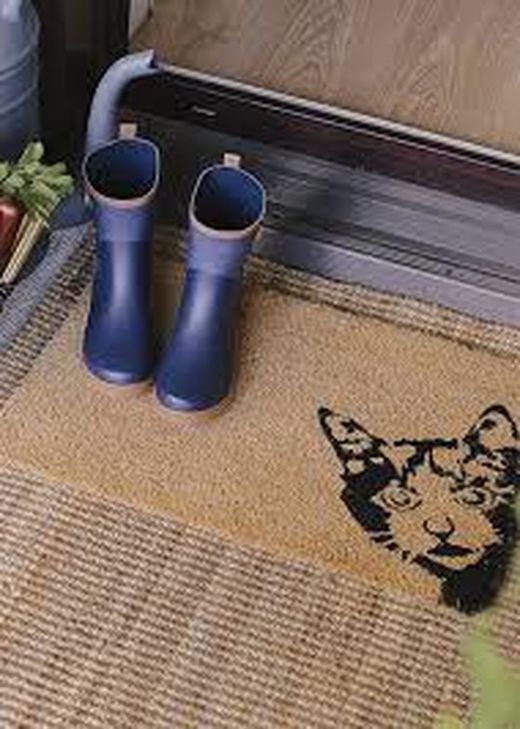 Felpudo de fibra de coco Peek-a-boo! Gato