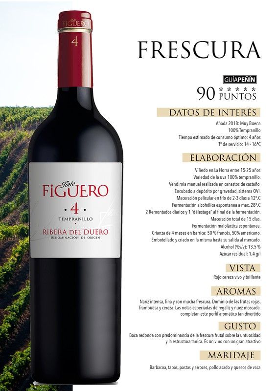 Figuero 4 Meses Tempranillo Ribera del Duero Joven 75 cl.