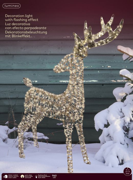 Figura de Reno Luminoso con Micro Leds