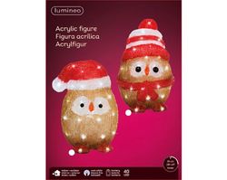 Figura en forma de búhos l22.00-w22.00-h29.00cm-40l color assorted/blanca fria