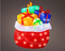 Figura LED en forma de bolsa de regalos dia41.00-l40.50-w40.00-h50.00cm-100l color blanca fria