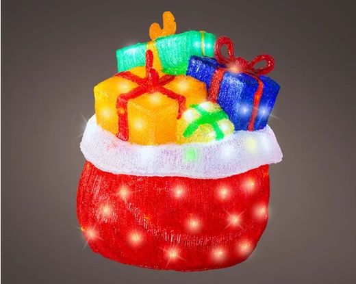 Figura LED en forma de bolsa de regalos dia41.00-l40.50-w40.00-h50.00cm-100l color blanca fria