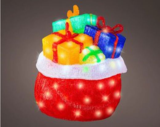 Figura LED en forma de bolsa de regalos dia41.00-l40.50-w40.00-h50.00cm-100l color blanca fria