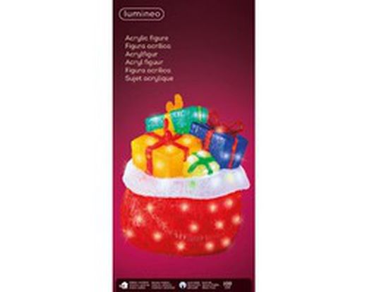 Figura LED en forma de bolsa de regalos dia41.00-l40.50-w40.00-h50.00cm-100l color blanca fria