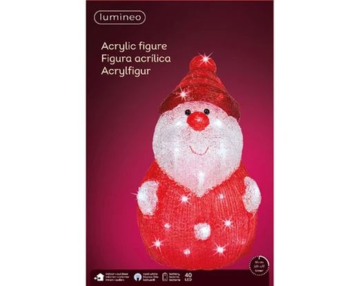 Figura LED en forma de muñeco de nieve l23.00-w24.00-h37.00cm-40l color assorted/blanca fria