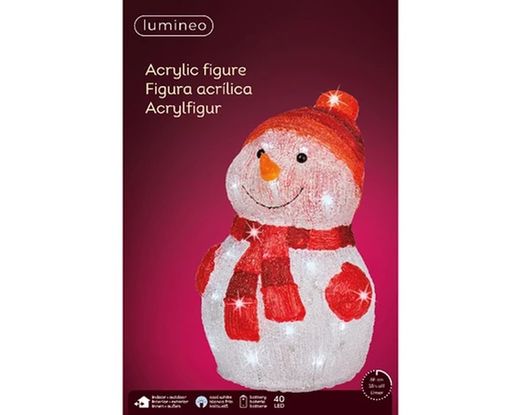 Figura LED en forma de muñeco de nieve l25.00-w25.00-h35.00cm-40l color assorted/blanca fria