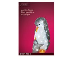 Figura LED en forma de pingüino l31.00-w25.00-h47.00cm-60l color assorted/blanca fria