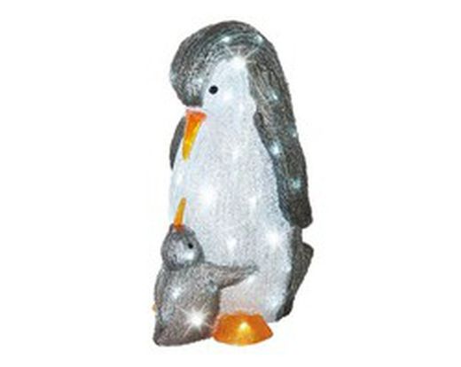 Figura LED en forma de pingüino l31.00-w25.00-h47.00cm-60l color assorted/blanca fria
