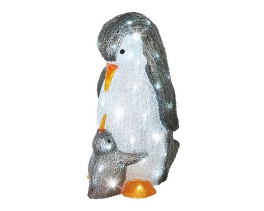 Figura LED en forma de pingüino l31.00-w25.00-h47.00cm-60l color assorted/blanca fria