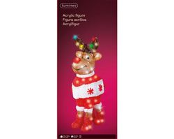 Figura LED en forma de reno l22.00-w29.50-h64.50cm-90l color blanca fria
