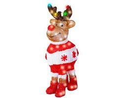 Figura LED en forma de reno l22.00-w29.50-h64.50cm-90l color blanca fria