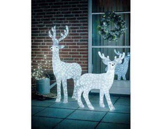 Figura LED en forma de reno l83.00-w51.00-h128.00cm-200l color transparent/blanca fria