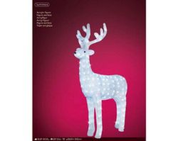 Figura LED en forma de reno l83.00-w51.00-h128.00cm-200l color transparent/blanca fria