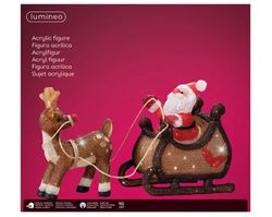 Figura LED en forma de trineo h47.00cm-90l color assorted/blanca fria