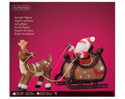 Figura LED en forma de trineo h47.00cm-90l color assorted/blanca fria
