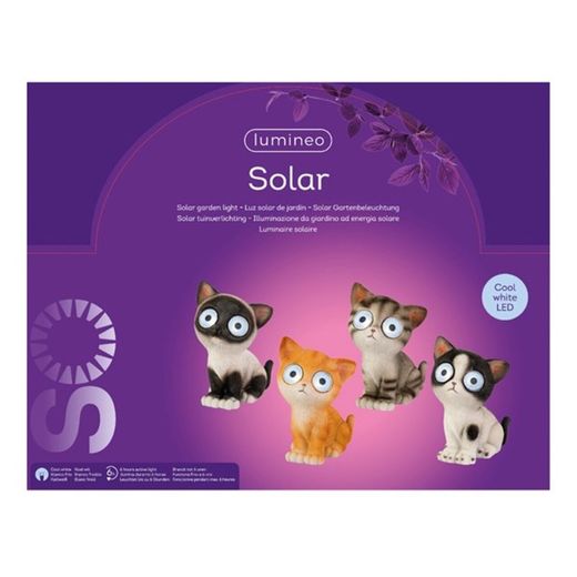 Figuritas solares con forma de gato Lumineo