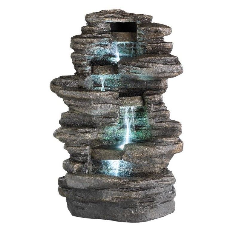 Fuente de Roca con Cascada de Poliresina L53-W53-H98