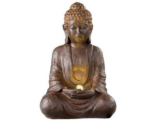 Fuente figura buda de poliresina exterior Lumineo