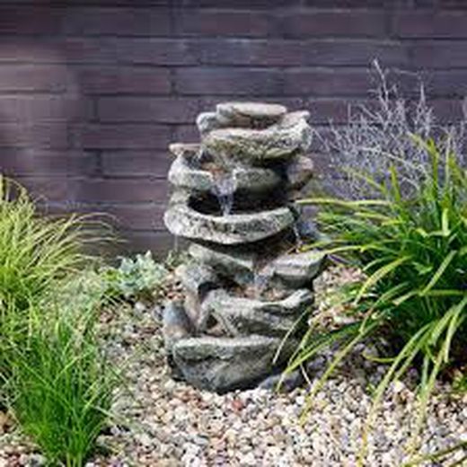 Fuente forma Cascada de Rocas  poliresina Largo26 cm Ancho 31cm Alto 50.5