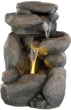 Fuente rocosa de poliresina exterior 53cm. 4Lt Lumineo