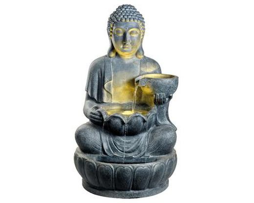 Fuente sentado buda al aire libre Lumineo