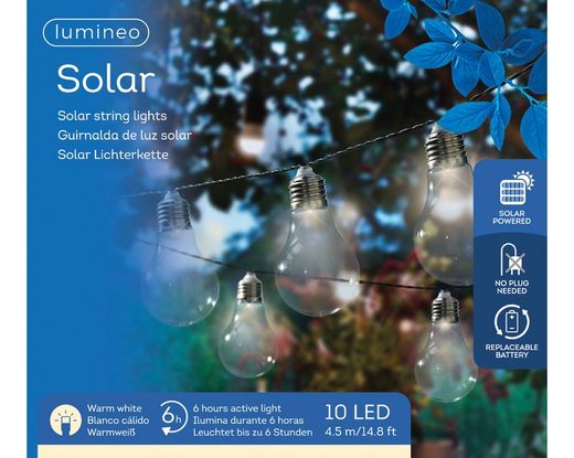 GUIRNALDA LUZ SOLAR 450CM BOMBILLA TRAN. FRIA