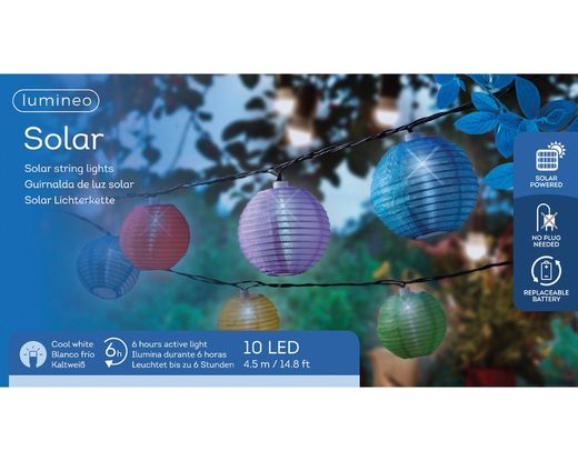 GUIRNALDA LUZ SOLAR 450CM FAROLILLO CHINO MULTICOLOR