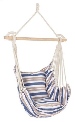 Hamaca colgante con cojines Livia gris/azul