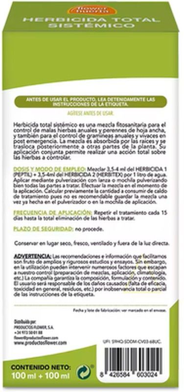 Herbicida total Sistemico Duopack 100 + 100 ml Flower