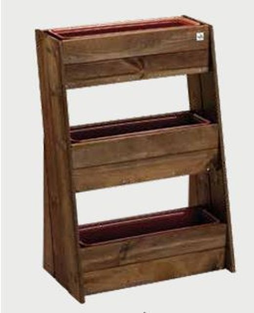 Huerto Urbano Vertical 110X80X45 en Madera Pino Autoclave Color Castaño