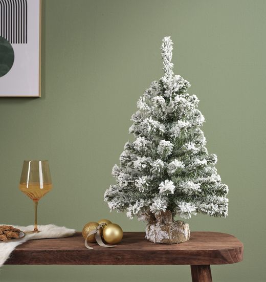 Imperial mini árbol cubierto de nieve interior dia35.00-H60.00cm color Green/white