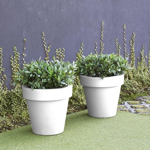Macetero rectangular Junco 80 x 32 x 80 color negro New Garden