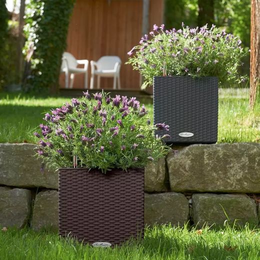Jardinera Cubico cottage 30cm color granito