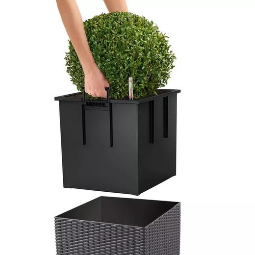 Jardinera Cubico cottage 30cm color granito