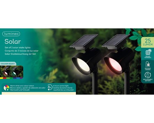 Kaemingk Foco Solar Negro / Blanco Cálido L13-W11-H31.50CM-7L