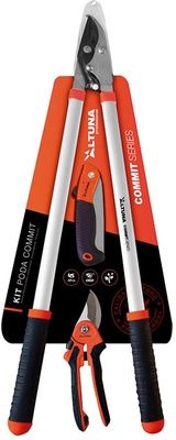 Kit de poda Tijera Poda Dos Manos + Tijera 1 mano + Serrucho Plegable