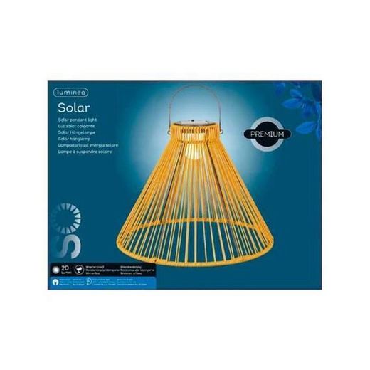 Lámpara de luz solar colgante en color mostaza Lumineo