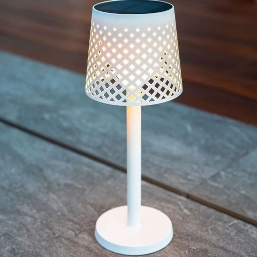 Lampara Solar Greta + Bareria  Color Blanca New Garden