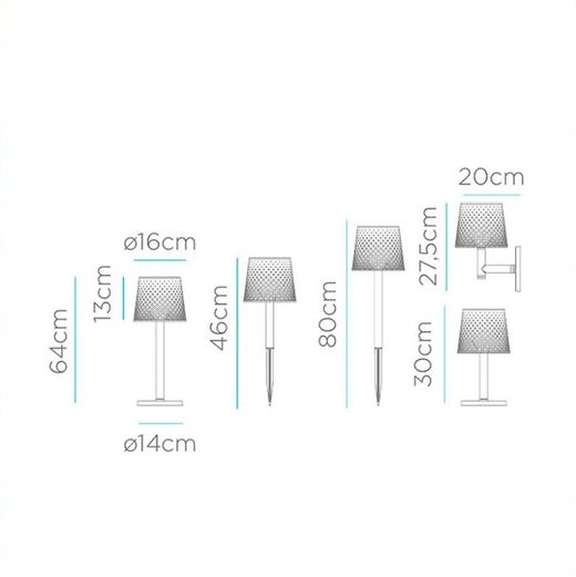 Lampara Solar Greta + Bareria  Color Blanca New Garden