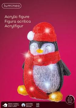 LED Penguin Acrílico Steady Bo Outdoor L18.00-W21.00-H30.00CM-20L