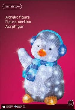 LED Penguin Acrylico Steady Outdoor  L31.50-W34.50-H46.00CM-70LGRI