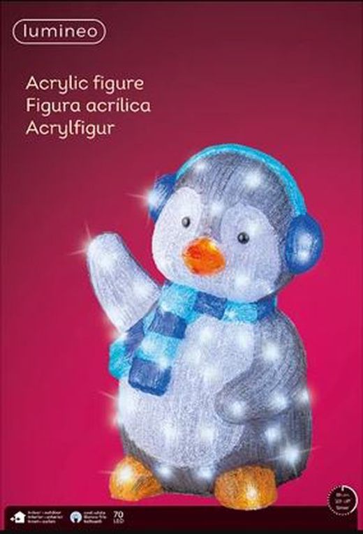 LED Penguin Acrylico Steady Outdoor  L31.50-W34.50-H46.00CM-70LGRI