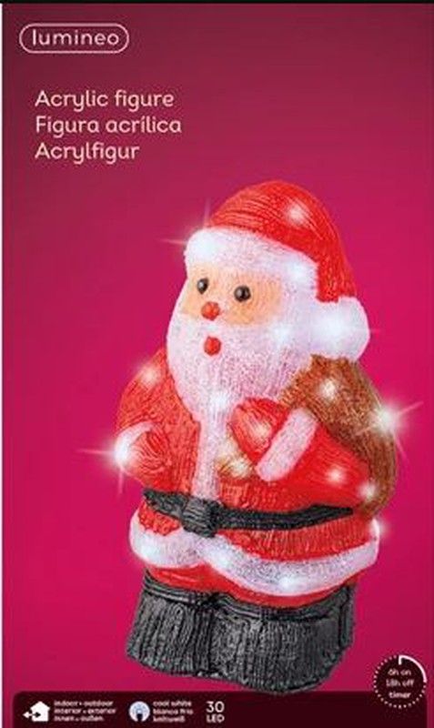 LED Santa Acrílico Steady BO Outdoor