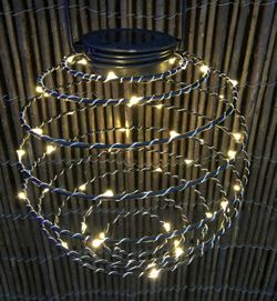 Led Solar Metal Wire 45 luces color blanco cálido