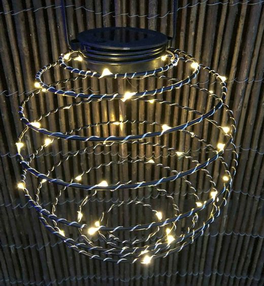 Led Solar Metal Wire 45 luces color blanco cálido