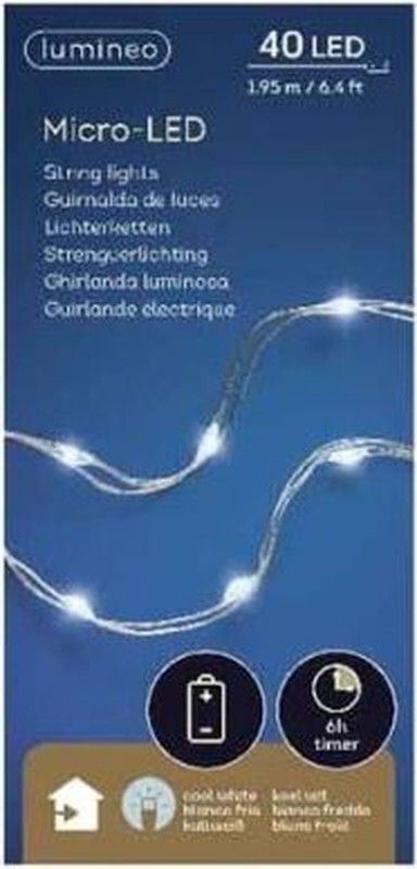 Luces LED Bunch color silver/blanca fria 195cm-40l