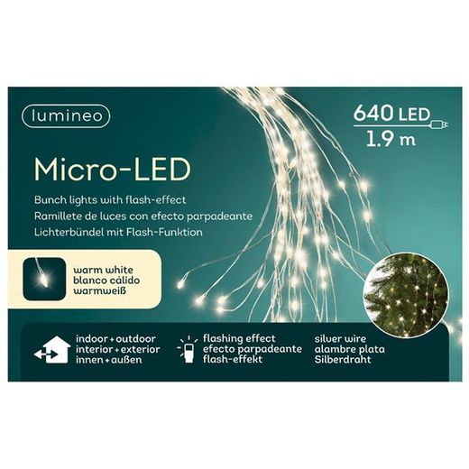 Luces LED Bunch color silver/blanca fria 195cm-40l