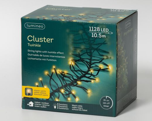 Luces LED Cluster Cable Negro