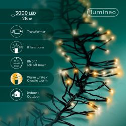 Luces LED Cluster Cable Negro