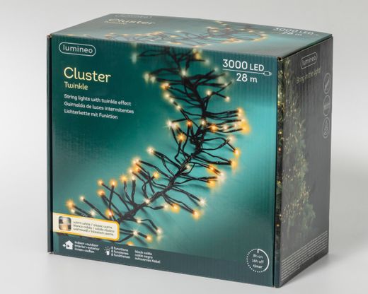 Luces LED Cluster Cable Negro